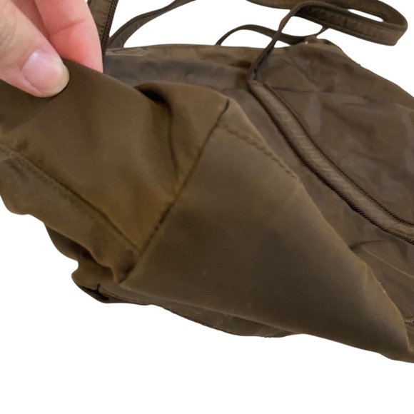 Prada Tessuto Nylon Zip Tote Bag – Chocolate Brown, Embroidered Logo + Tassel - Picture 8 of 15